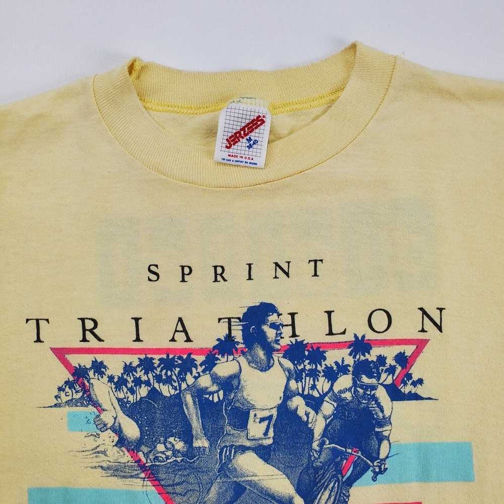 Jerzees Vintage Mens Sprint Triathlon 90s shirt O… - image 2
