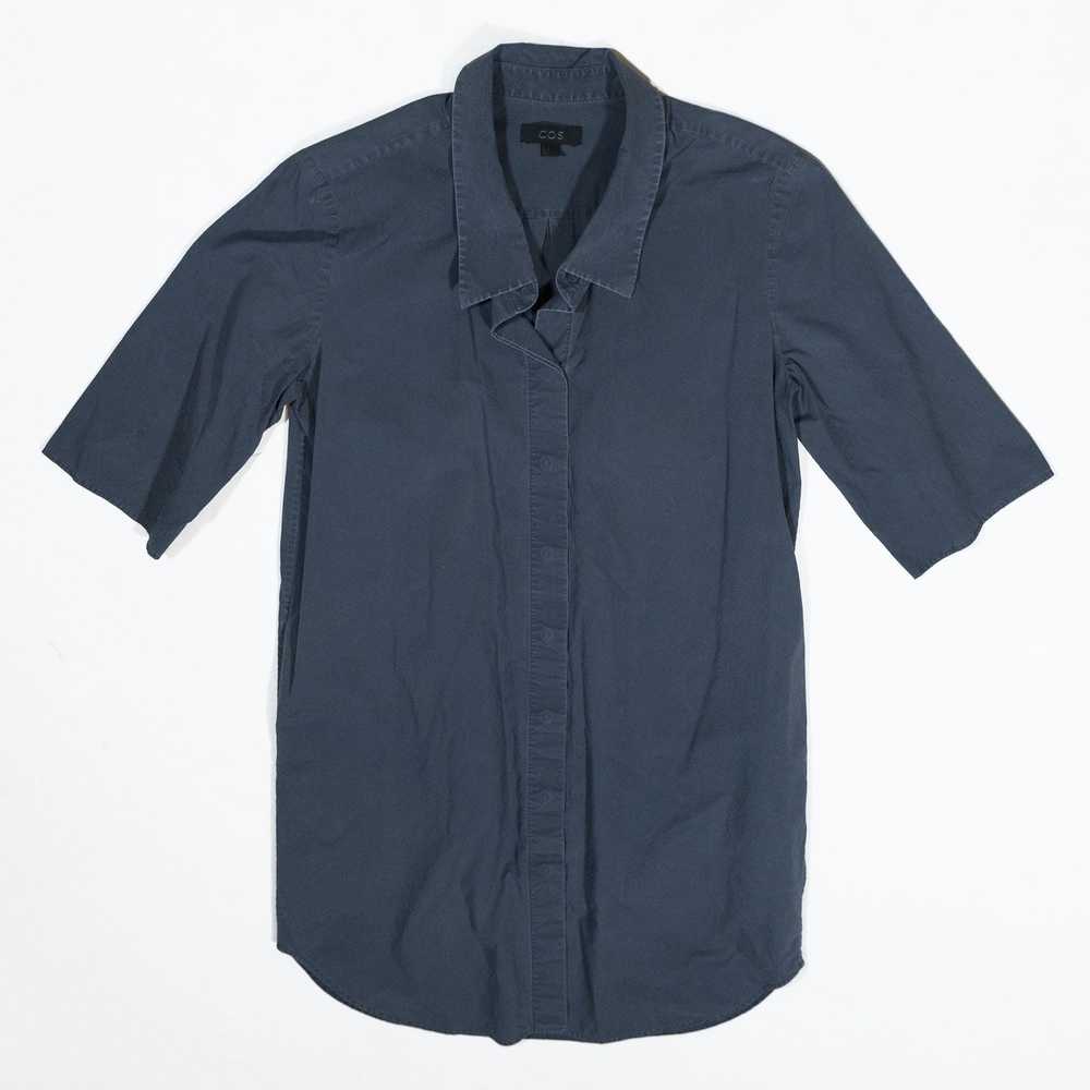 Cos Cos Cotton Poplin Button Front Collared Half - image 1