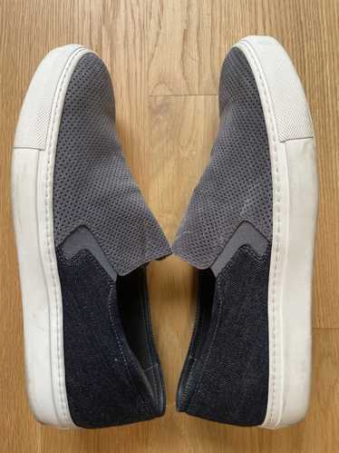 To Boot To Boot Adam Derrick Blue Suede Slip Ons