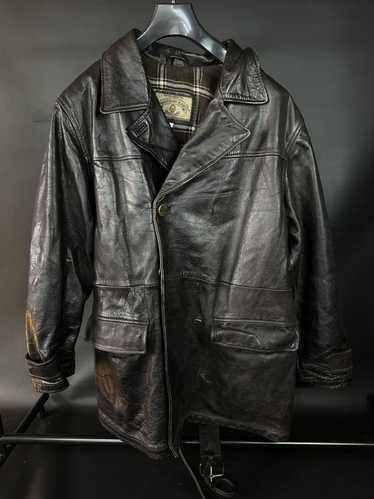 Armani × Vintage VTG leather jacket Armani Jeans … - image 1