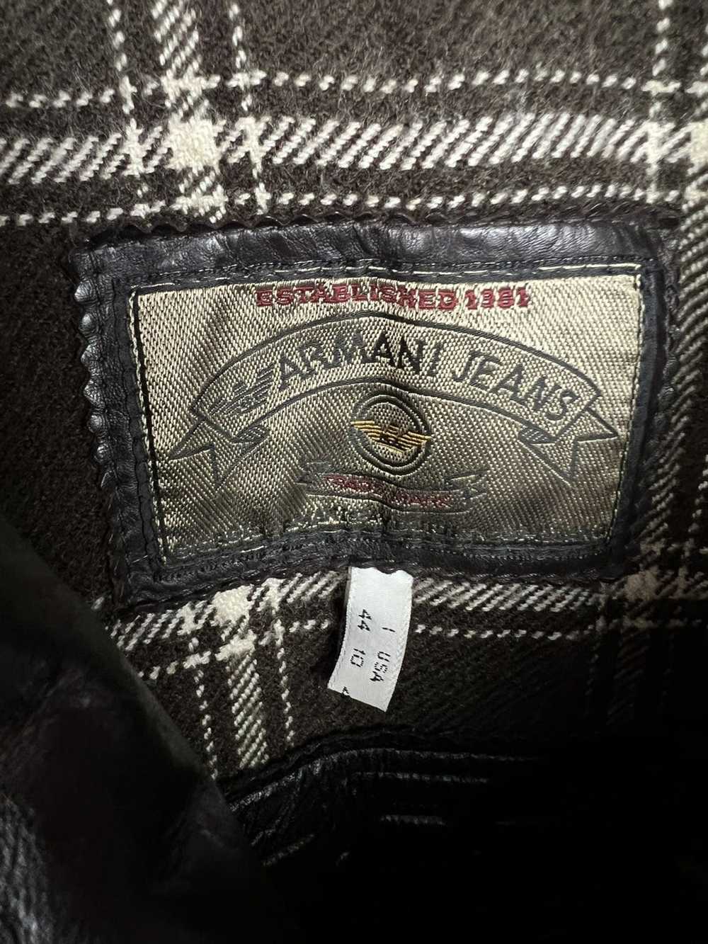 Armani × Vintage VTG leather jacket Armani Jeans … - image 4