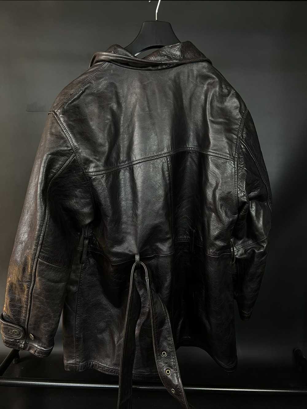 Armani × Vintage VTG leather jacket Armani Jeans … - image 9