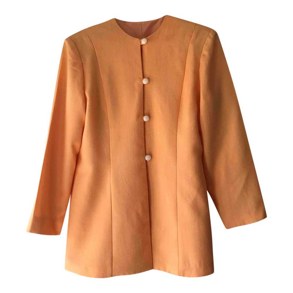 Veste longue en lin - Belle veste abricot en lin - image 1