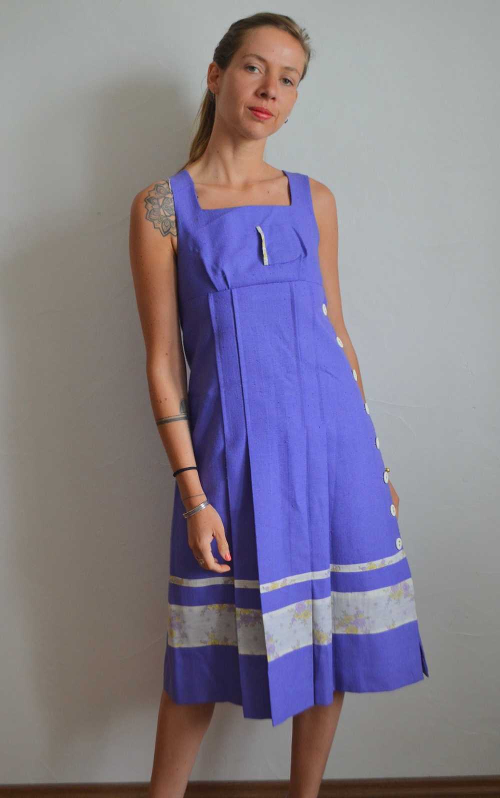 Robe 70s - Longue robe violette/ lilas foncé conf… - image 4