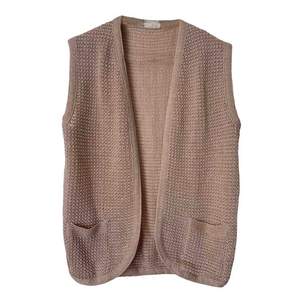 Knit vest - Sleeveless knit cardigan, open withou… - image 1