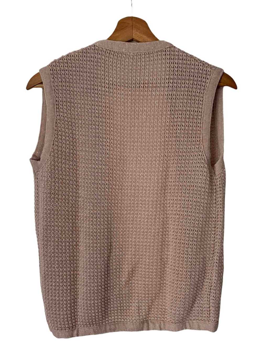 Knit vest - Sleeveless knit cardigan, open withou… - image 4
