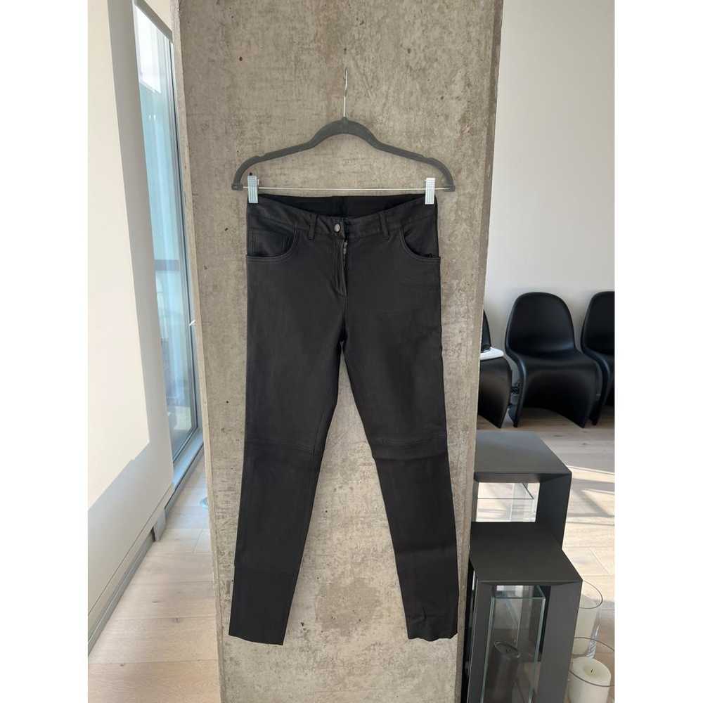 Longchamp Leather slim pants - image 7