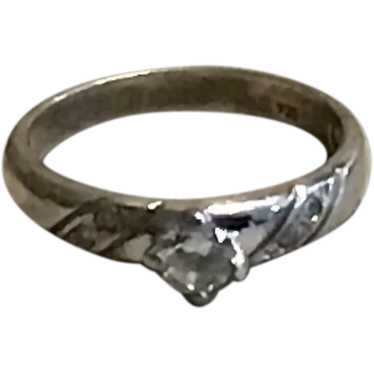 Sterling Silver CZ Ring Size 8 - image 1