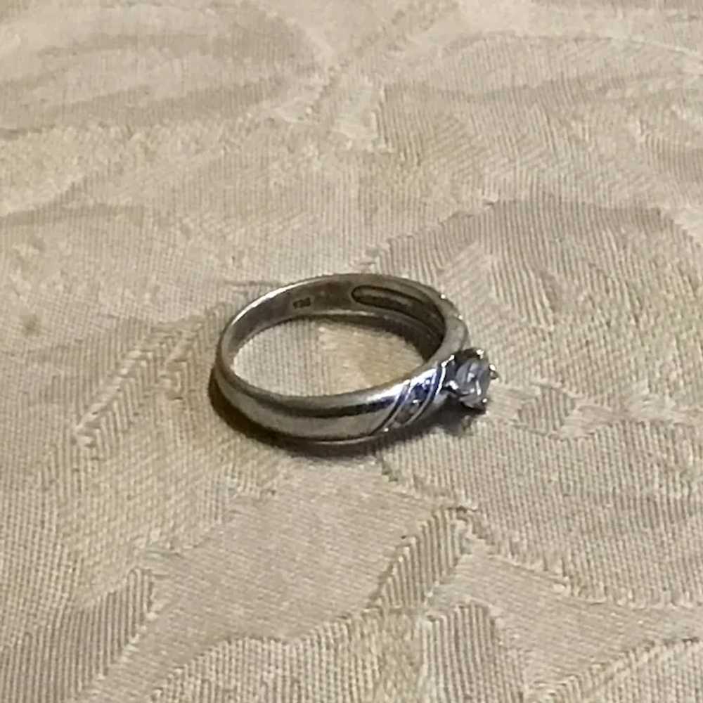 Sterling Silver CZ Ring Size 8 - image 3