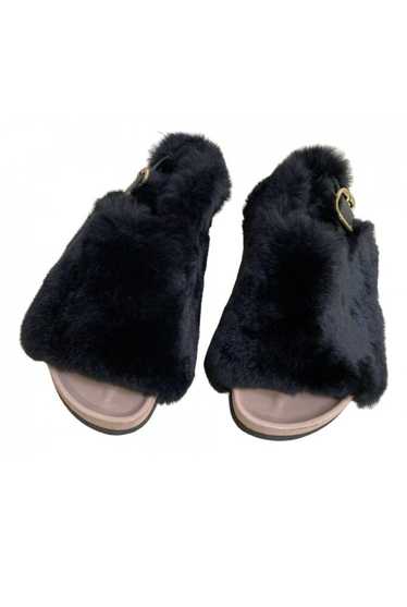 Beige LV Louis Vuitton Paseo Flat Comfort Shearling Fur Mules Slippers Size  40