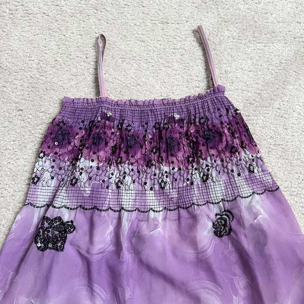 Vintage Vintage Y2K purple floral sequin babydoll… - image 2