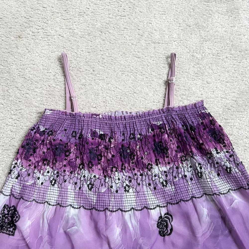 Vintage Vintage Y2K purple floral sequin babydoll… - image 5