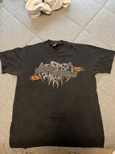 Harley Davidson Black Vintage Harley-Davidson T-s… - image 1