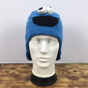 H&M SESAME STREET Cookie Monster Face Solid Blue … - image 1