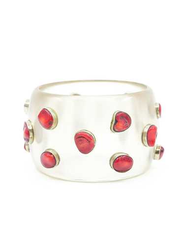 Coral Studded Clear Bangle