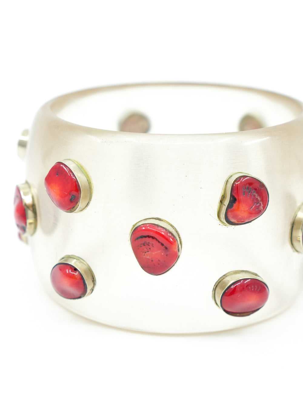 Coral Studded Clear Bangle - image 2
