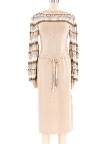 Oscar de la Renta Neutral Knit Dress