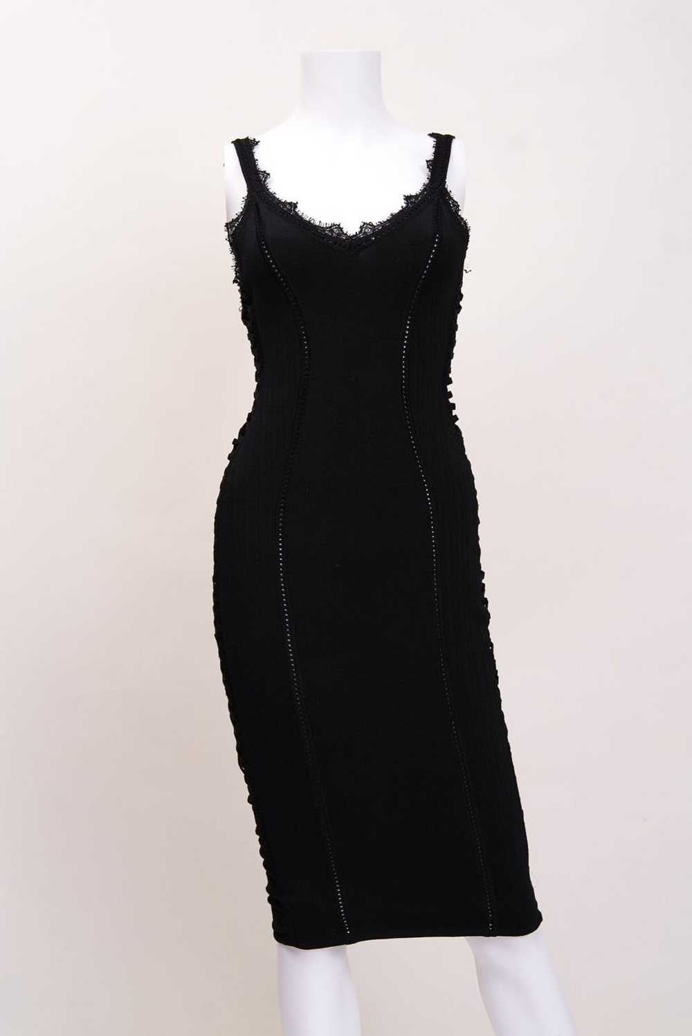 Dior Christian Dior Black Knit Bondage Mini Dress - image 2