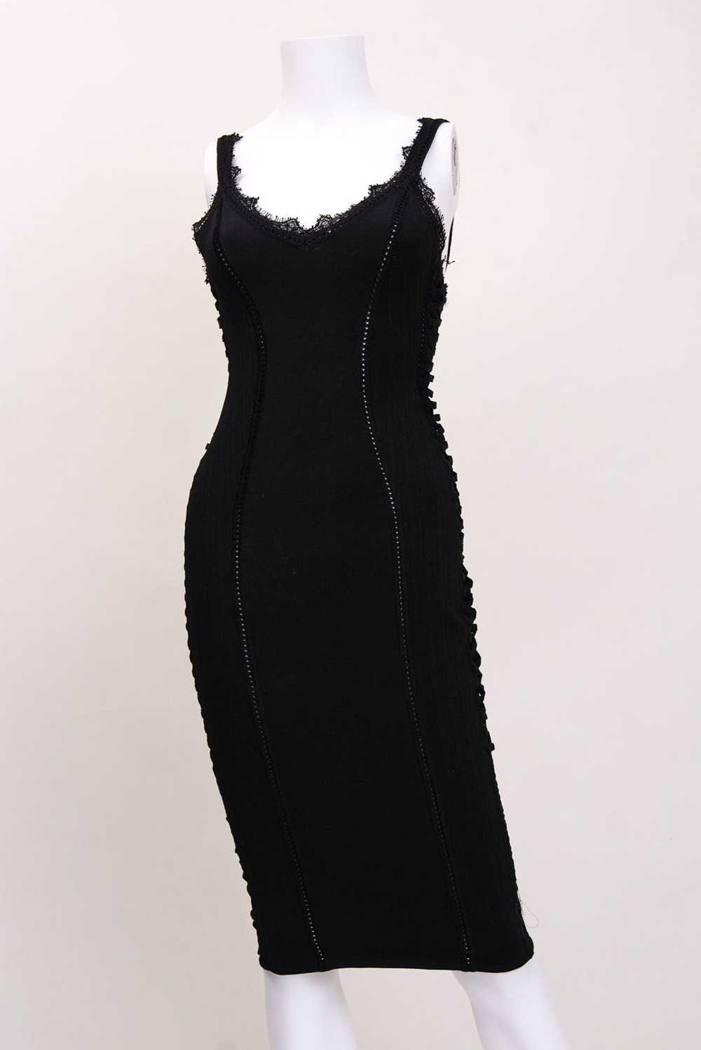 Dior Christian Dior Black Knit Bondage Mini Dress - image 4