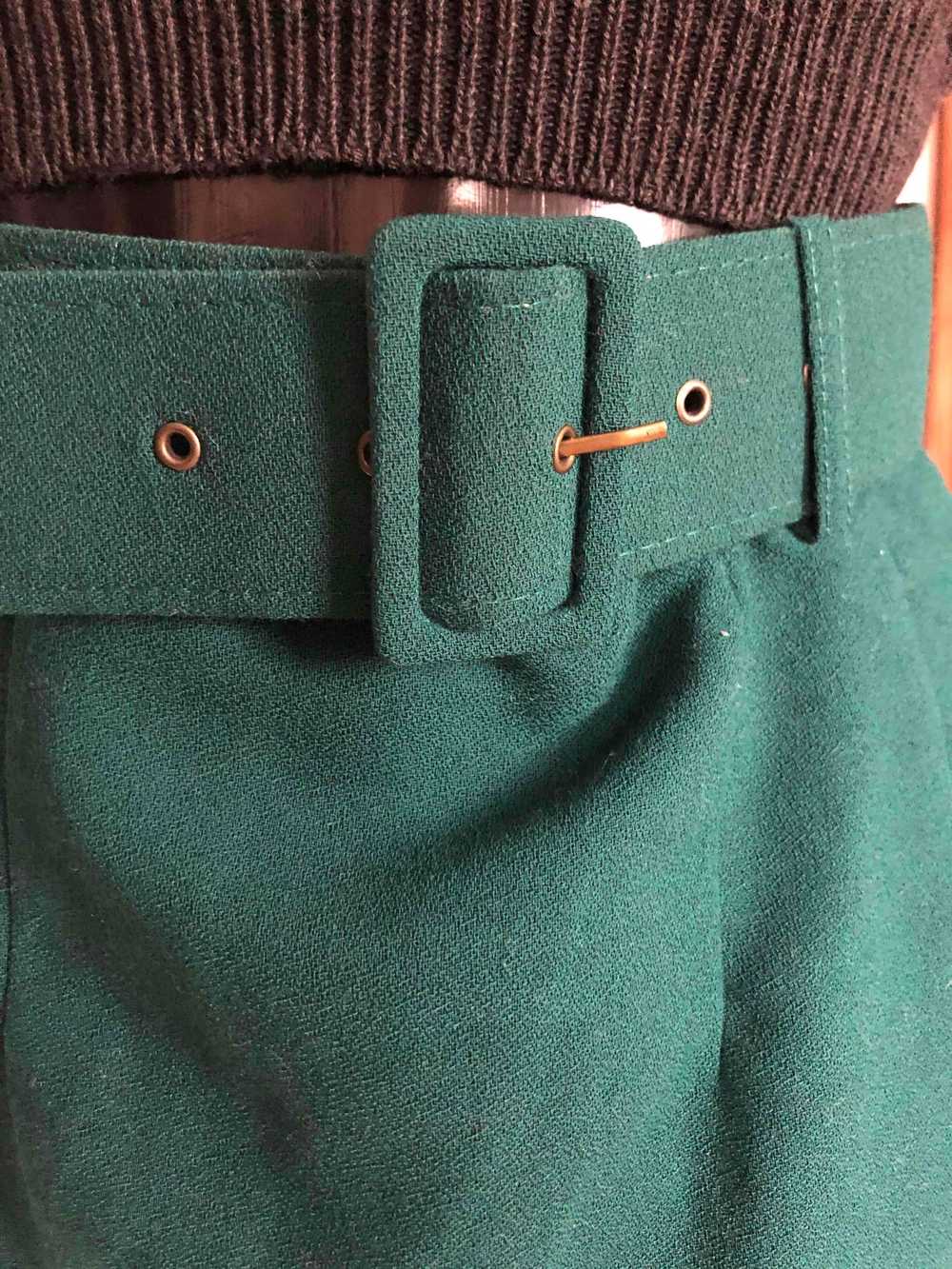 Jupe crayon verte - Jupe crayon avec ceinture tis… - image 3