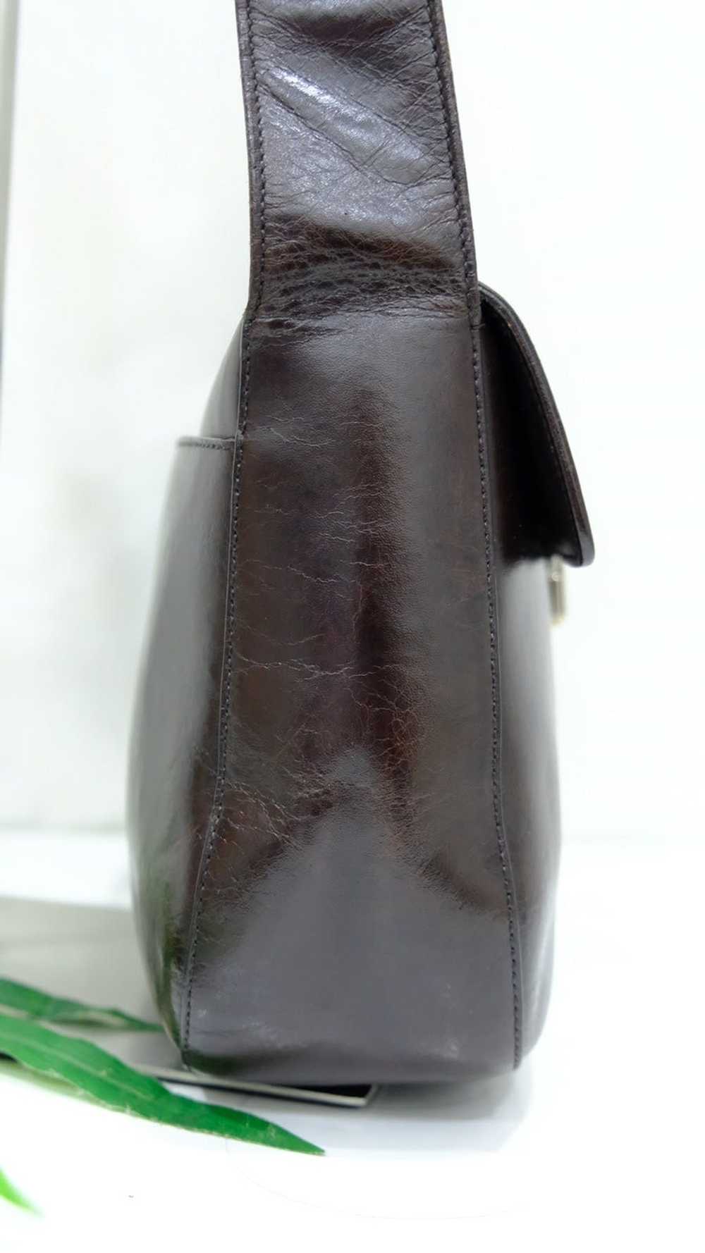 Prada Authentic vintage prada brown leather shoul… - image 8