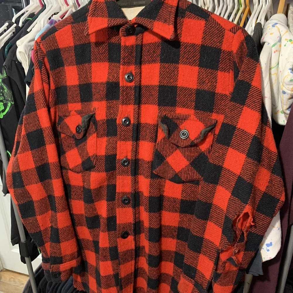 Vintage vintage 80s/90s thick heavy wool flannel … - image 2