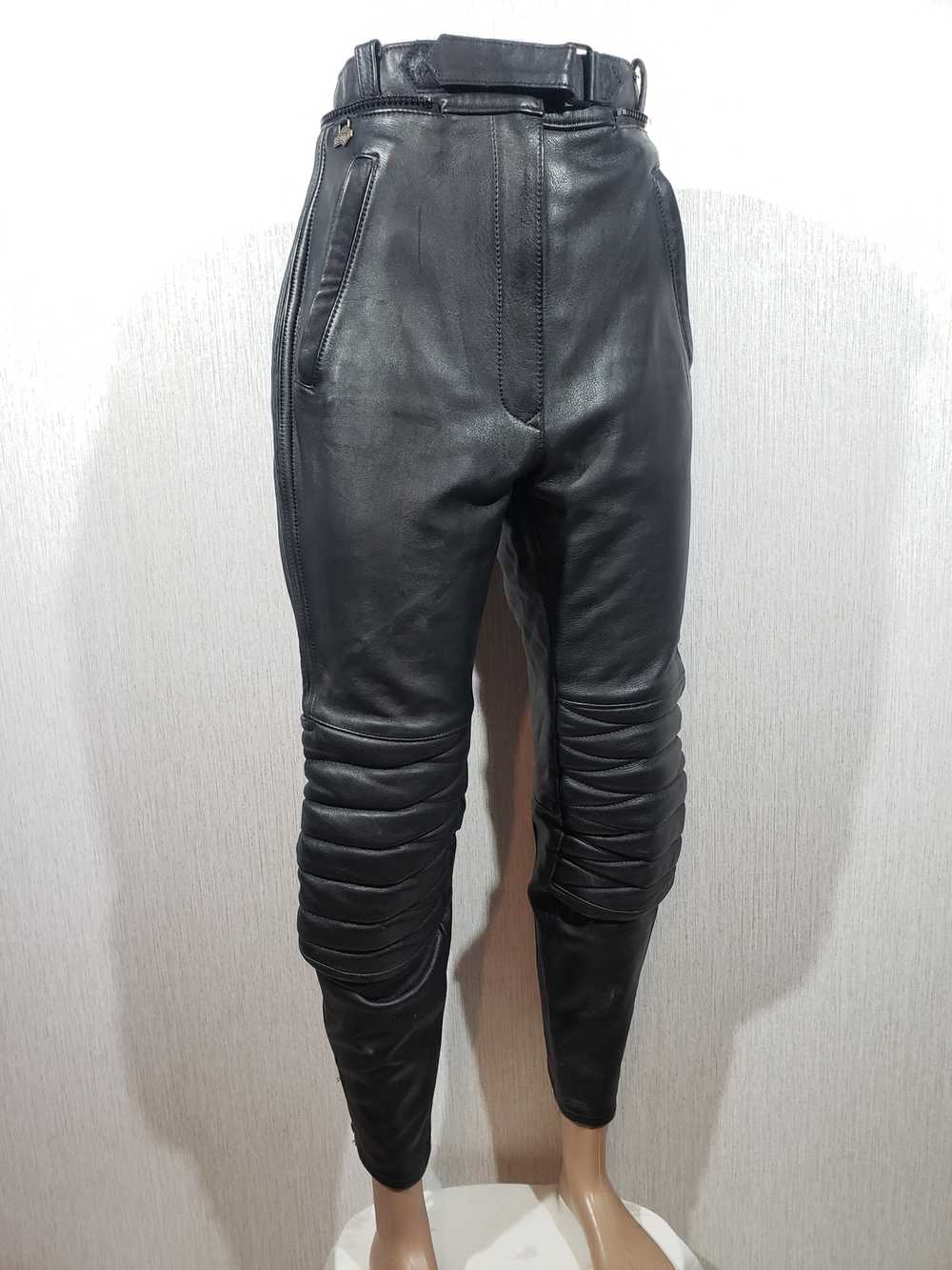 Biker Jeans × Leather Gorgeous black leather bike… - image 1