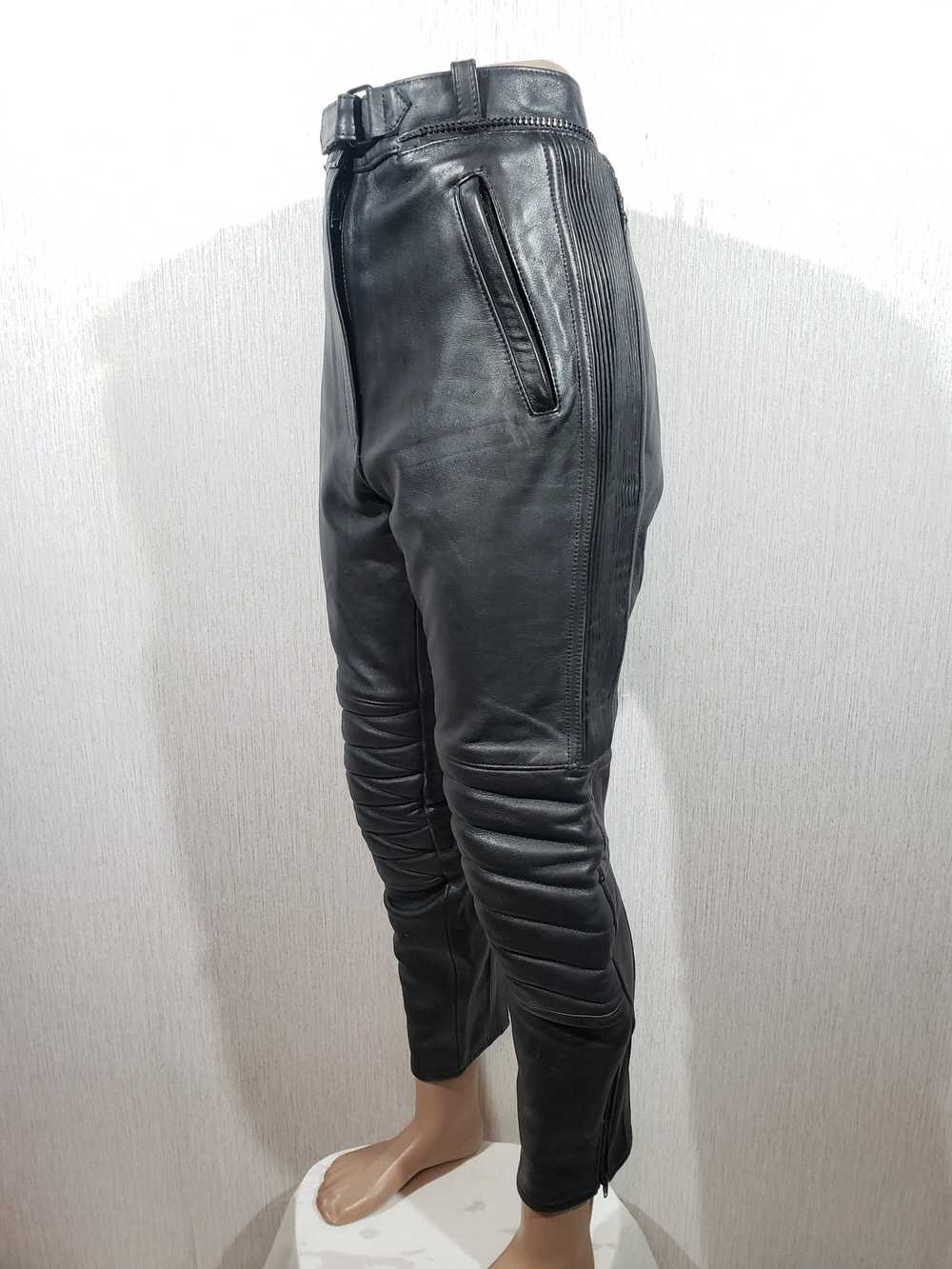 Biker Jeans × Leather Gorgeous black leather bike… - image 2