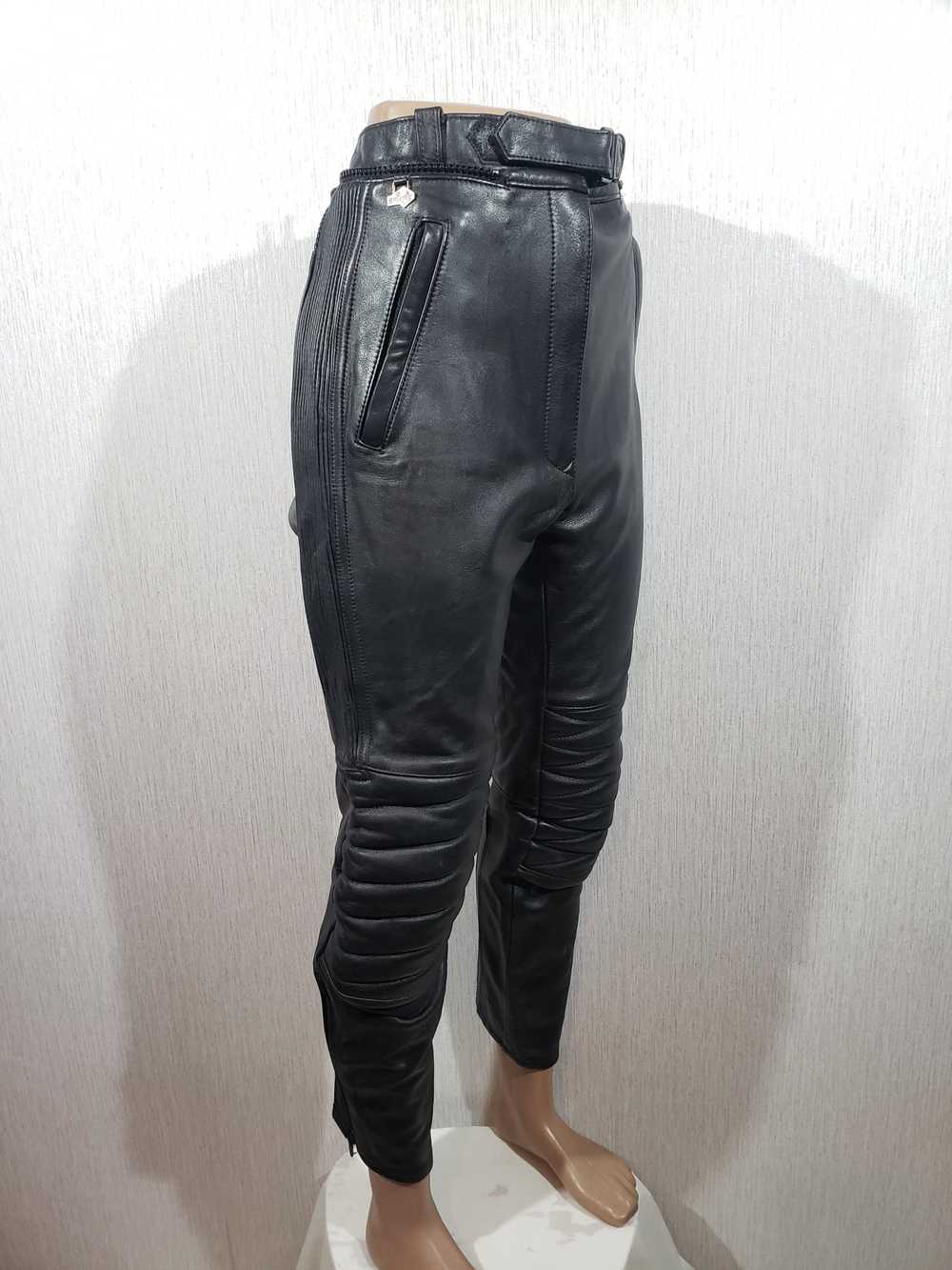 Biker Jeans × Leather Gorgeous black leather bike… - image 3