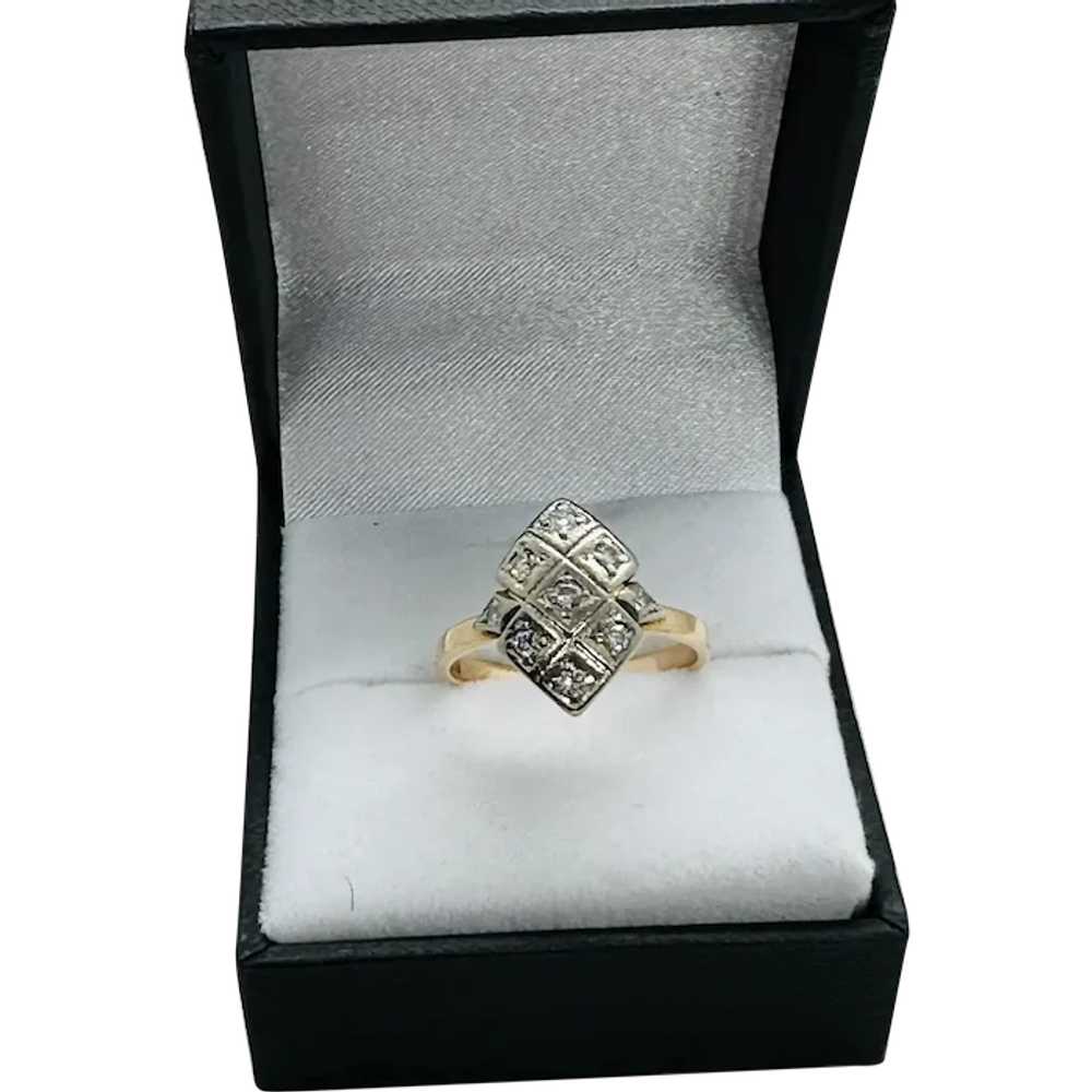 Edwardian Old Mine Cut Diamond Ring in Platinum a… - image 1