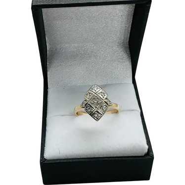 Edwardian Old Mine Cut Diamond Ring in Platinum a… - image 1