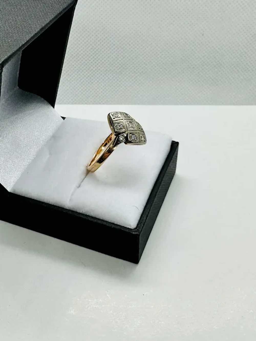 Edwardian Old Mine Cut Diamond Ring in Platinum a… - image 3