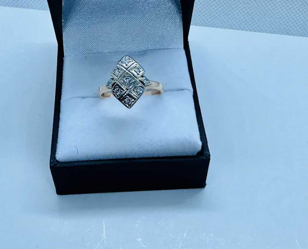 Edwardian Old Mine Cut Diamond Ring in Platinum a… - image 4