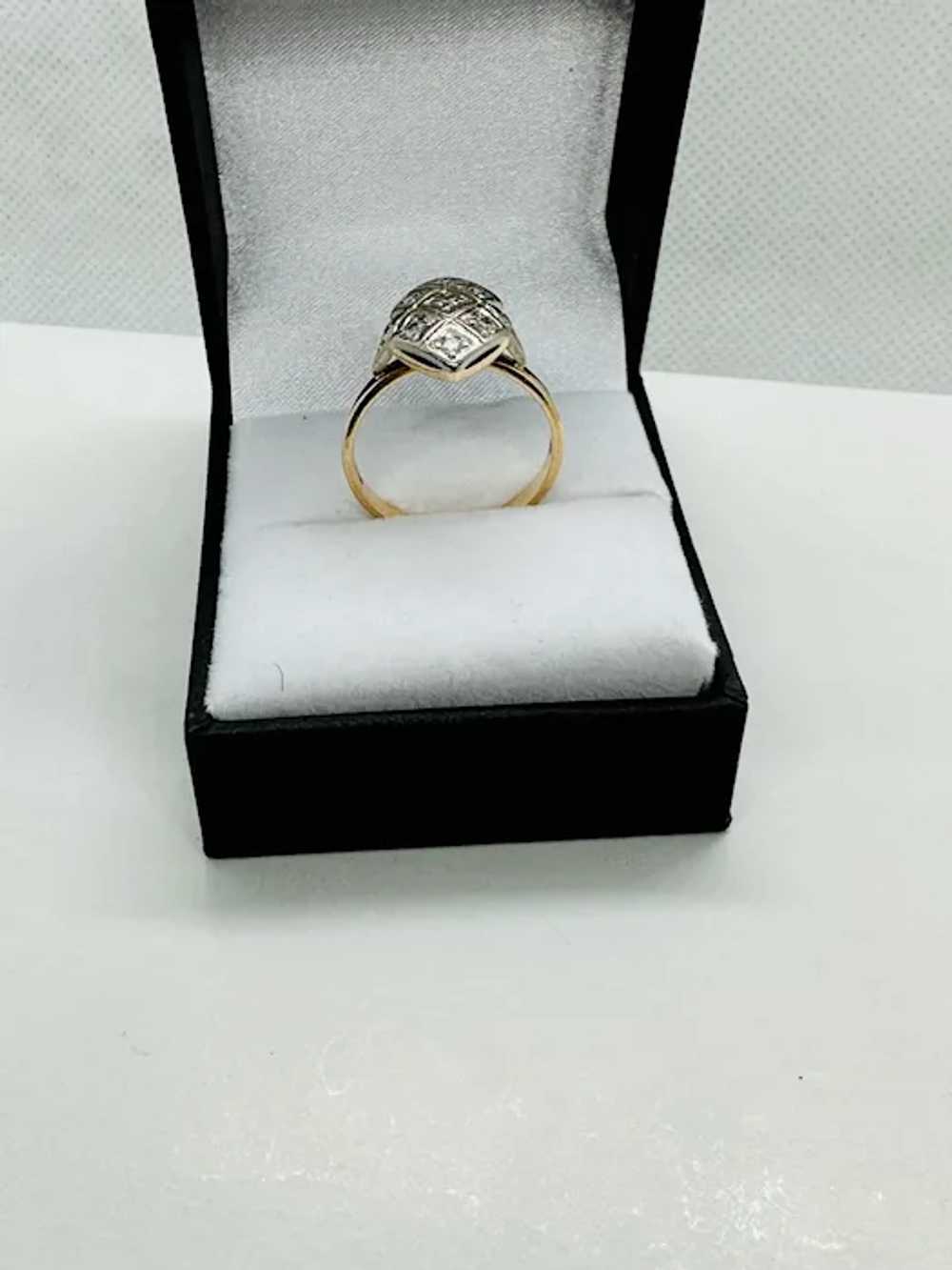 Edwardian Old Mine Cut Diamond Ring in Platinum a… - image 5