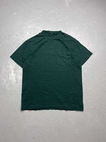 Vintage 90s Single Stitch Forest Green Blank Tee S
