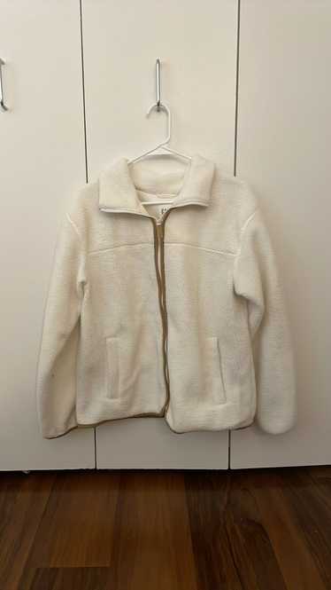 Gap GAP White Sherpa Jacket Coat Full Zip Size Med