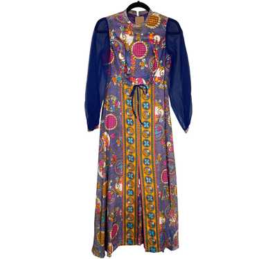 Vintage Vintage Hippie Dress 1960s Psychedelic Ma… - image 1