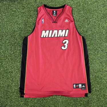Adidas Miami Heat Jersey Dwayne Wade Large Length +2 Embroidered