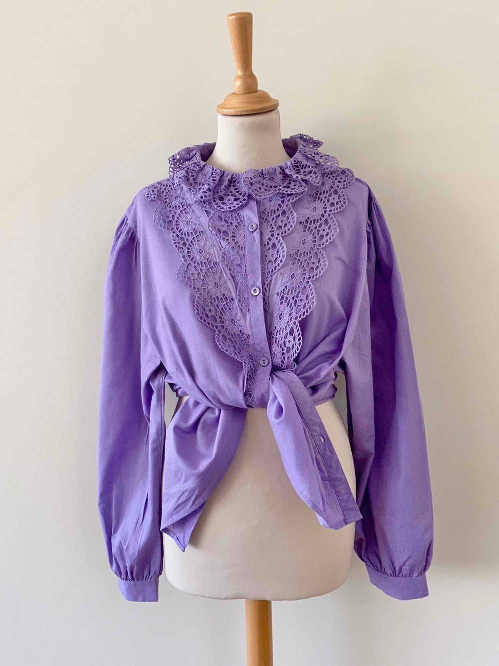 Austrian blouse - Austrian cotton blouse in paste… - image 5