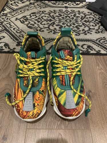 VERSACE Chain Reaction Yellow Red White Blue Sneakers Shoes Size 39 Or 8 US  Men