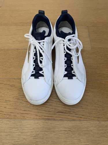 Fendi White & Navy Bag Bugs Sneakers