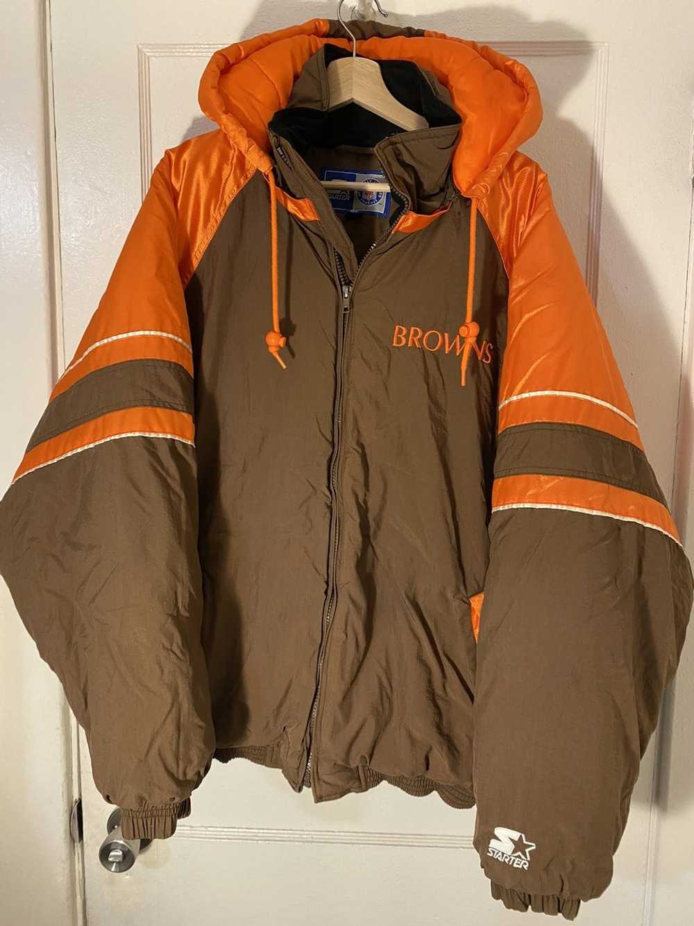 STARTER, Jackets & Coats, Vintage Cleveland Browns Starter Proline Jacket  Nfl Satin Bomber Arch Embroidery