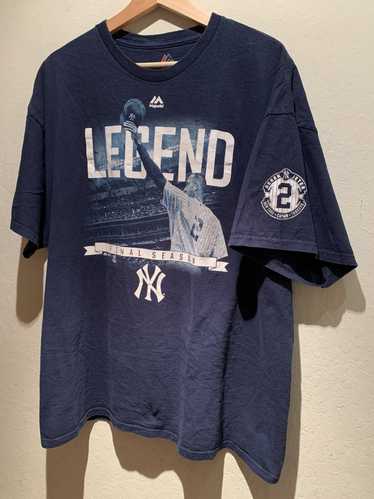 Mens MLB Team Apparel New York Yankees DEREK JETER Baseball Shirt NAVY –