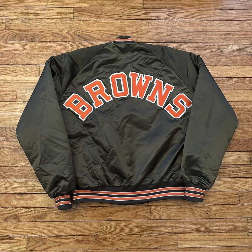 Vintage 1980s New England Patriots Old Logo Chalk Line Satin Bomber Jacket Spell Out - L