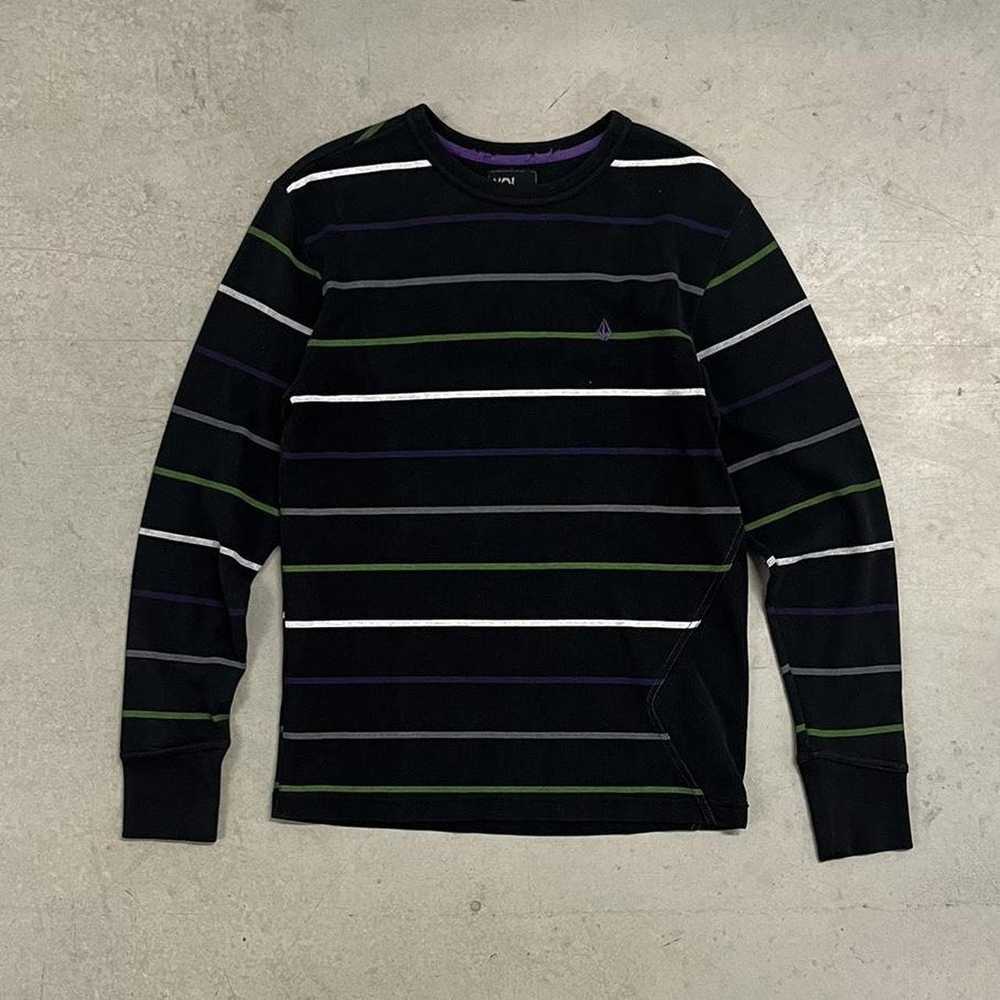 Volcom Vintage y2k thermal long sleeve striped sh… - image 1