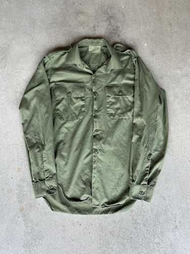 Vintage Vintage 1987 Military Fatigues Flannel Sh… - image 1