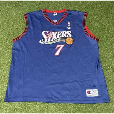2001 Eric Snow Philadelphia 76ers Sixers Blue Alternate NBA Jersey Size 44  Large – Rare VNTG