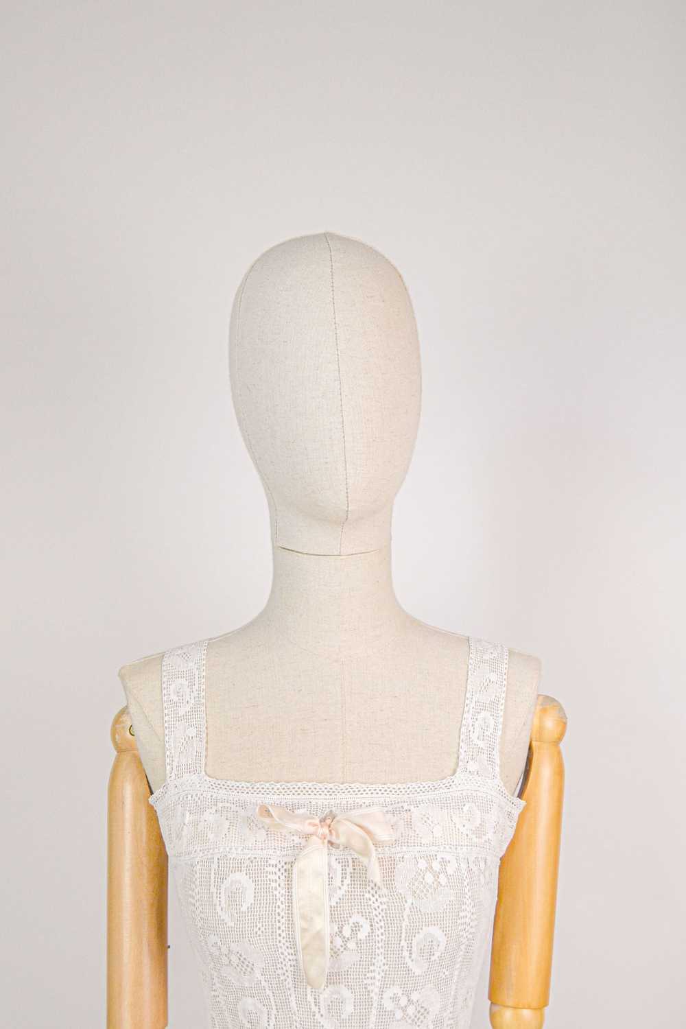 HONORINE - 1920s Vintage Cotton Lace Bralette - S… - image 5