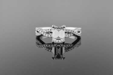 Elegant Emerald Cut Engagement Ring - image 1