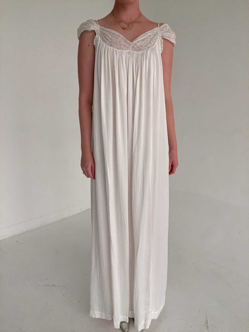 1930's Bridal White Satin Slip Dress - image 1